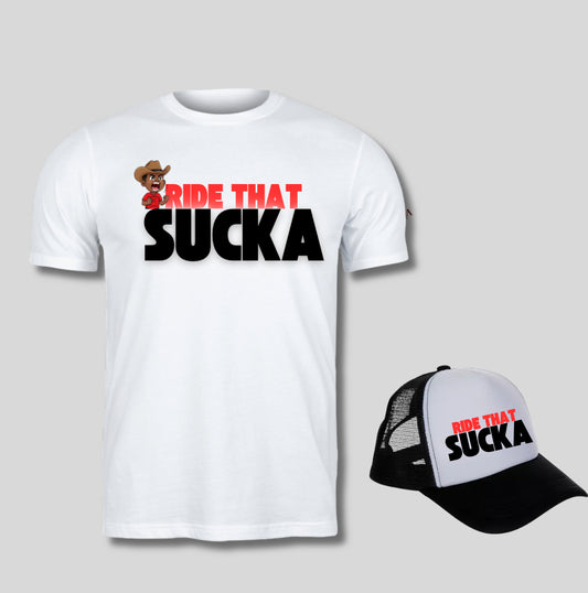 Ride That Sucka Graphic Tee – White Edition